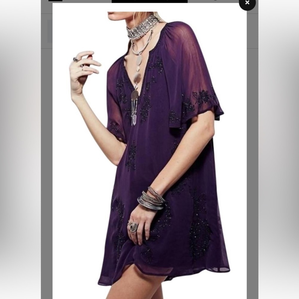 Free people beaded BOHO mini dress
